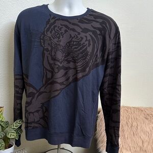 Valentino 1967 Made in Italy Men's Black Tiger Print Sweater